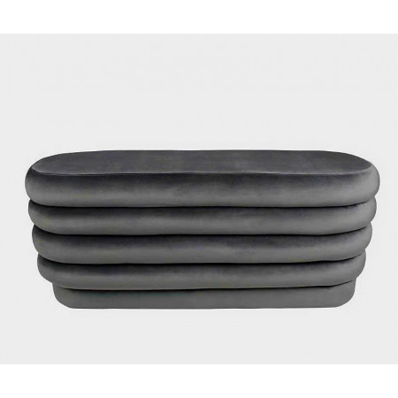 88010014 - Grey : Ghế Ottoman , Bench Oval - Màu Xám